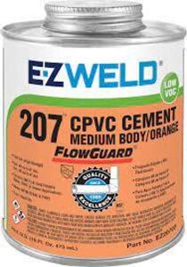 DESCRIPTION: (2) CPVC CEMENT BRAND/MODEL: EZ WELD 207 SIZE: 16 FL OZ RETAIL$: $7.49 EA QTY: 2