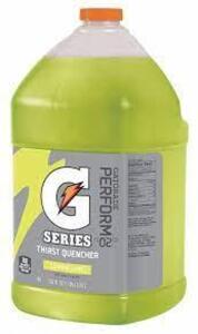 DESCRIPTION: (2) SPORTS DRINK MIX, LIQUID CONCENTRATE BRAND/MODEL: GATORADE #3AW92 INFORMATION: LEMON LIME SIZE: 1 GALLON RETAIL$: $17.17 EA QTY: 2