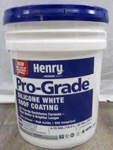 DESCRIPTION: (1) SILICONE ROOF COATING BRAND/MODEL: HENRY PRO-GRADE SIZE: 4.75 GALLON RETAIL$: $354.51 EA QTY: 1