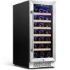 DESCRIPTION: (1) FREE STANDING STAINLESS STEEL WINE COOLER BRAND/MODEL: YEEGO YEG-WS15 SIZE: 14.8" W 22.4" D 36.6" H RETAIL$: $499.99 QTY: 1