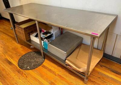 7' STAINLESS TABLE WITH STAINLESS UNDERSHELF