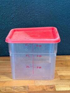 (4) - 6 QT. INGREDIENT CONTAINERS WITH LIDS