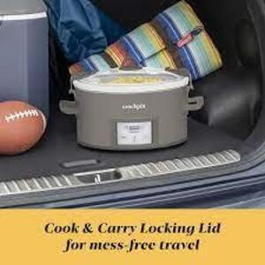 DESCRIPTION: (1) CROCK POT SLOW COOKER BRAND/MODEL: COOK & CARRY INFORMATION: SILVER SIZE: 7 QT RETAIL$: $59.00 EA QTY: 1