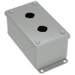 DESCRIPTION: (2) PUSHBUTTON ENCLOSURE BRAND/MODEL: NVENT HOFFMAN #E2PBG INFORMATION: GRAY, STEEL RETAIL$: $123.31 EA QTY: 2