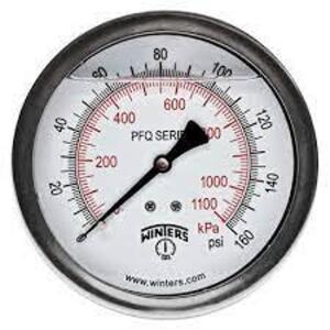 DESCRIPTION: (2) DUAL SCALE LIQUID FILLED GAUGE BRAND/MODEL: WINTERS #PFQ742 SIZE: 4", 1/4" NPT BCK RETAIL$: $67.99 EA QTY: 2