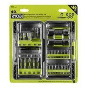 DESCRIPTION: (1) IMPACT DRIVER BIT SET BRAND/MODEL: RYOBI INFORMATION: GREEN SIZE: 40 PIECES RETAIL$: $24.95 EA QTY: 1