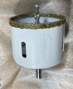 DESCRIPTION: (2) ELECTROPLATED TILE BIT BRAND/MODEL: LACKMOND/DTB218-DTB212 INFORMATION: DIAMOND TIP/SLOTTED RETAIL$: $30.00 EACH SIZE: 2-1/8"/2-1/2"