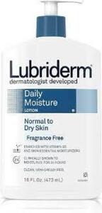 DESCRIPTION: (2) DAILY MOISTURE LOTION BRAND/MODEL: LUBRIDERM SIZE: 16 FL OZ RETAIL$: $11.00 EA QTY: 2