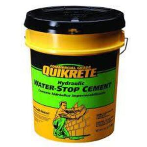 DESCRIPTION: (1) HYDRAULIC WATER STOP CEMENT BRAND/MODEL: QUIKRETE SIZE: 5 GALLON RETAIL$: $78.59 EA QTY: 1