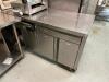 60" X 30" ALL STAINLESS COUNTER W/ LOWER STORAGE. - 2