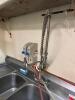 90" THREE WELL STAINLESS POT SINK W/ LEFT AND RIGHT DRY BOARD. - 2