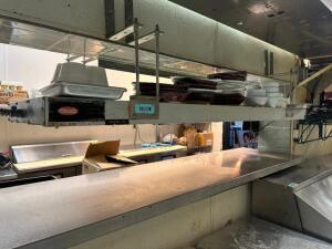 8' STAINLESS CHEFS PASS THRU W/ HATCO 5' HEAT LAMP