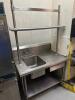 46" X 30" STAINLESS PREP SINK W/ RISER SHELF