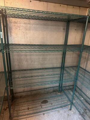 48" X 18" FOUR TIER COATED WIRE SHELF.