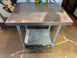 30" X 24" LOW BOY STAINLESS TABLE.