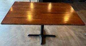 48" X 29.5" BUTCHER BLACK STYLE HARDWOOD TABLE W/ BASE.