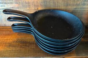 (6) 8" HARD PLASTIC SKILLET STYLE SERVERS.