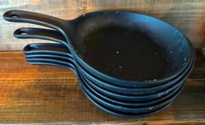 (6) 8" HARD PLASTIC SKILLET STYLE SERVERS.