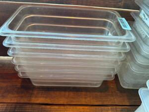 (6) 1/3 SIZE PLASTIC INSERTS . NO LIDS