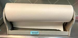 ROLL PAPER DISPENSER W/ ROLL OF PAPER.