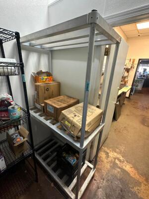 36" X 24" THREE TIER ALUMINUM DUNNAGE SHELF.