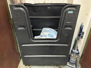 LARGE BLACK PLASTIC LAUNDRY HOPPER CART