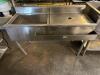 50" UNDER BAR STAINLESS ICE KEEPER W/ RIGHT SIDE DRY BOARD.