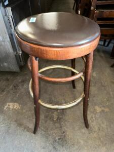 (2) 14" ROUND BACKLESS BAR STOOLS.