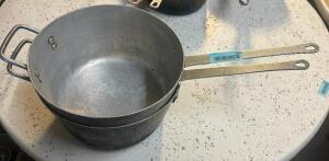 (2) 12" ALUMINUM SAUCE POTS