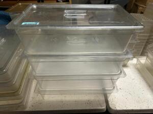 (4) CAMBRO FULL SIZE PLASTIC INSERTS W/ LID