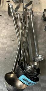 (10) ASSORTED STAINLESS LADLES