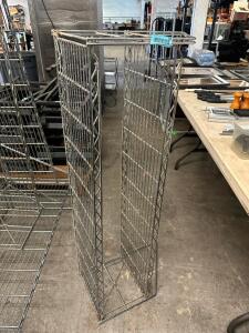 (4) 48" X 12" TWO TIER WALL MOUNTED WIRE SHELVES.