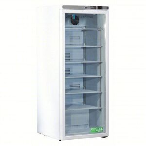 DESCRIPTION: (1) STAND UP FRIDGE WITH GLASS DOOR BRAND/MODEL: AMERICAN BIOTECH SUPPLY INFORMATION: WHITE SIZE: 16 CU FT RETAIL$: $2724.02 EA QTY: 1