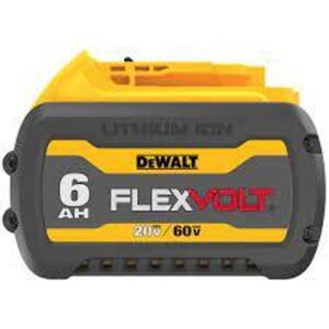 DESCRIPTION: (1) LITHIUM ION FLEX VOLT BATTERYBRAND/MODEL: DEWALTINFORMATION: 6 AHSIZE: 20V/60VRETAIL$: $179.00 EAQTY: 1