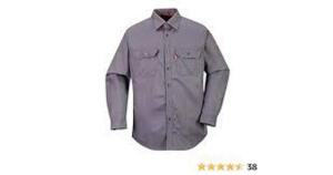 DESCRIPTION: (4) FIRE RESISTANT WORK SHIRT BRAND/MODEL: PORTWEST BIZFLAME #FR89T INFORMATION: GRAY SIZE: 5X RETAIL$: $64.46 EA QTY: 4