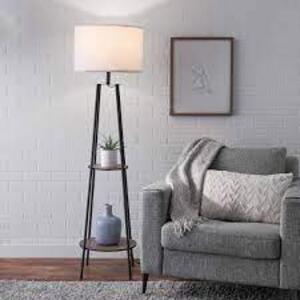 DESCRIPTION: (1) ETAGERE FLOOR LAMP BRAND/MODEL: MAINSTAYS INFORMATION: BLACK SIZE: 62" RETAIL$: $61.86 EA QTY: 1