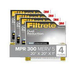 DESCRIPTION: (4) DUST REDUCTION AIR FILTERS BRAND/MODEL: FILTRETE SIZE: 20X20X1 RETAIL$: $37.73 EA QTY: 4