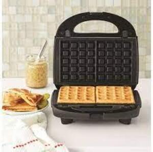 DESCRIPTION: (1) WAFFLE MAKER BRAND/MODEL: MAINSTAYS SIZE: 2 SLICE RETAIL$: $16.58 EA QTY: 1