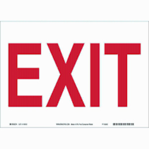 DESCRIPTION: (4) EXIT SIGNS BRAND/MODEL: BRADY #22490 SIZE: 10X14 RETAIL$: $14.21 EA QTY: 4