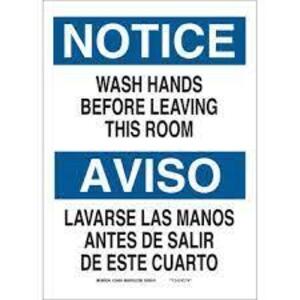 DESCRIPTION: (4) WASH YOUR HANDS SIGN BRAND/MODEL: BRADY #22490 RETAIL$: $15.87 EA QTY: 4