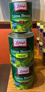 DESCRIPTION: (5) CANS OF LIMA BEANS LOCATION: DINING AREA QTY: 5