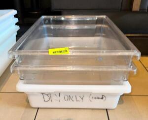 NAME: (3)- STORAGE TUBS DESCRIPTION: (3)- STORAGE TUBS SIZE: 26X18 LOCATION: MAIN DINING QTY: 3