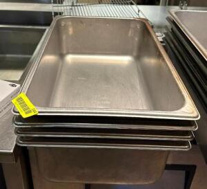 DESCRIPTION: (4) FULL SIZE STAINLESS WATER PANS LOCATION: KITCHEN QTY: 4