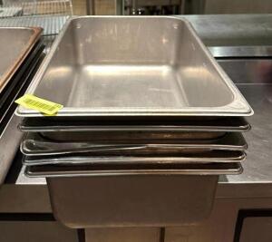 DESCRIPTION: (5) FULL SIZE STAINLESS INSERTS LOCATION: KITCHEN QTY: 5