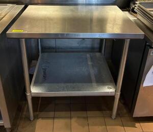 DESCRIPTION: 3' STAINLESS STEEL TABLE WITH UNDERSHELF SIZE: 36"X30" LOCATION: KITCHEN QTY: 1