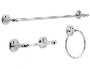 SILVERTON 3-PIECE BATH HARDWARE SET WITH 24 IN. TOWEL BAR, TOILET PAPER HOLDER, TOWEL RING IN POLISHED CHROME