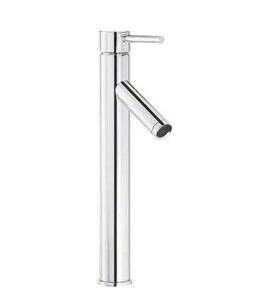 MODERN SINGLE HOLE SINGLE-HANDLE VESSEL BATHROOM FAUCET IN CHROME WITH DRAIN