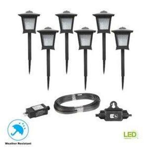 Miramar 5-Watt Equivalent Low Voltage Black Integrated LED Outdoor Landscape Path Light Kit (6-Pack)