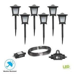 Miramar 5-Watt Equivalent Low Voltage Black Integrated LED Outdoor Landscape Path Light Kit (6-Pack)