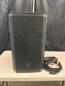 DESCRIPTION (2) ELECTRO VOICE ZLX SPEAKERS W/ STANDS BRAND / MODEL: EV ZLX-12BT ADDITIONAL INFORMATION RETAILS FOR $550 PER SPEAKER RETAIL PRICE: $1,1